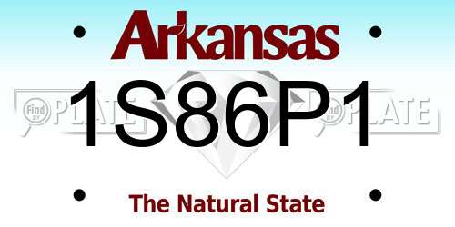 1S86P1 Arkansas License Plate