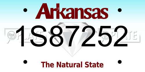 1S87252 Arkansas License Plate