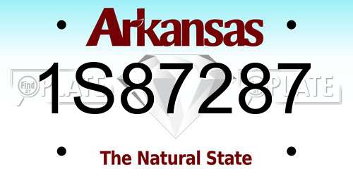 1S87287 Arkansas License Plate