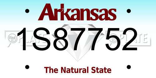 1S87752 Arkansas License Plate