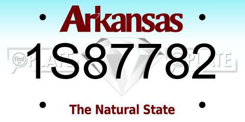 1S87782 Arkansas License Plate