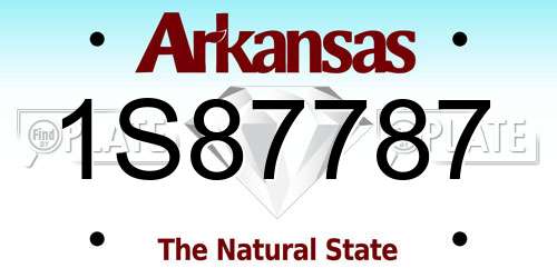 1S87787 Arkansas License Plate