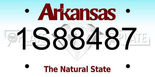 1S88487 Arkansas License Plate