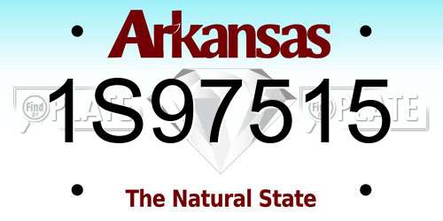 1S97515 Arkansas License Plate