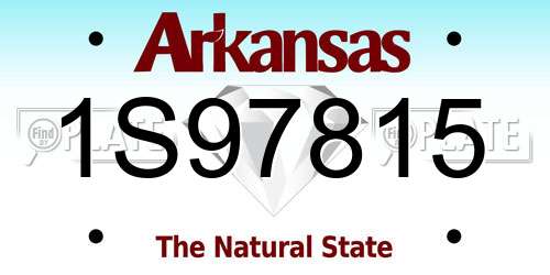 1S97815 Arkansas License Plate