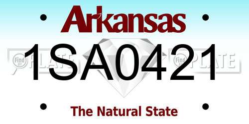 1SA0421 Arkansas License Plate