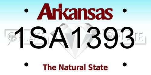 1SA1393 Arkansas License Plate