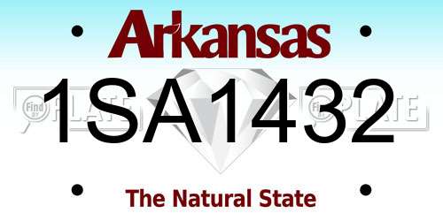1SA1432 Arkansas License Plate