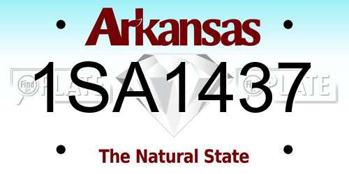 1SA1437 Arkansas License Plate