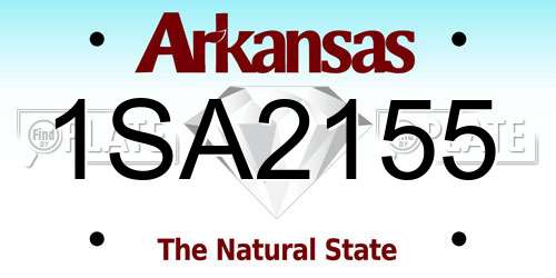 1SA2155 Arkansas License Plate