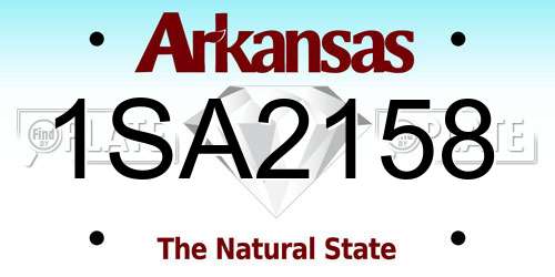 1SA2158 Arkansas License Plate
