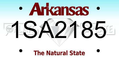 1SA2185 Arkansas License Plate