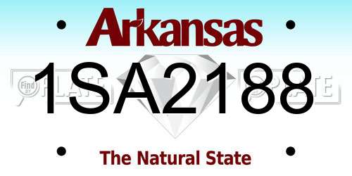 1SA2188 Arkansas License Plate