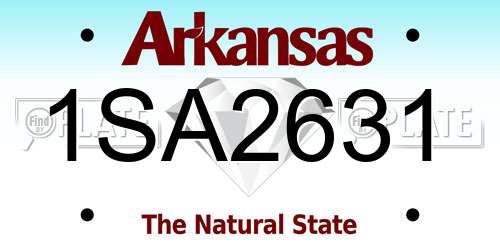 1SA2631 Arkansas License Plate