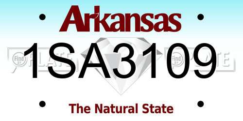 1SA3109 Arkansas License Plate