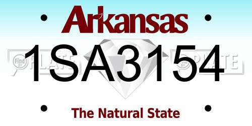 1SA3154 Arkansas License Plate