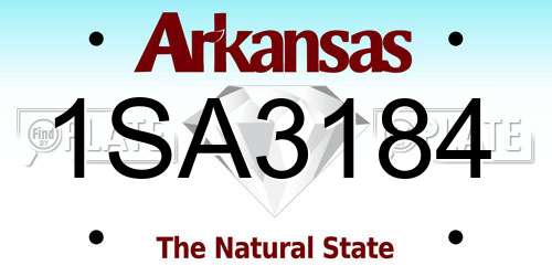 1SA3184 Arkansas License Plate