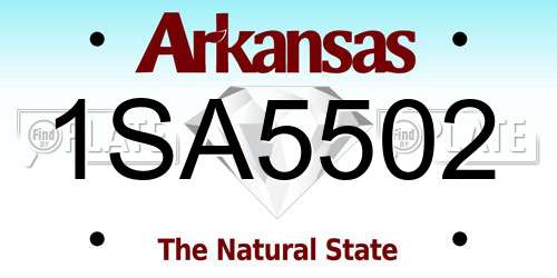 1SA5502 Arkansas License Plate