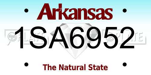 1SA6952 Arkansas License Plate