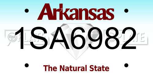 1SA6982 Arkansas License Plate