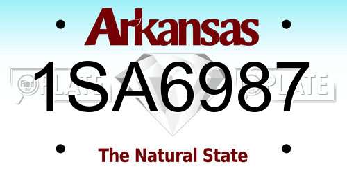 1SA6987 Arkansas License Plate