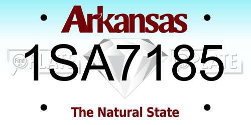 1SA7185 Arkansas License Plate