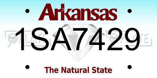 1SA7429 Arkansas License Plate
