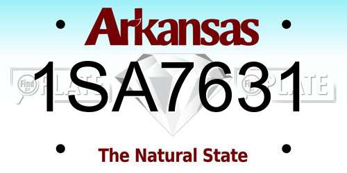 1SA7631 Arkansas License Plate