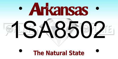1SA8502 Arkansas License Plate