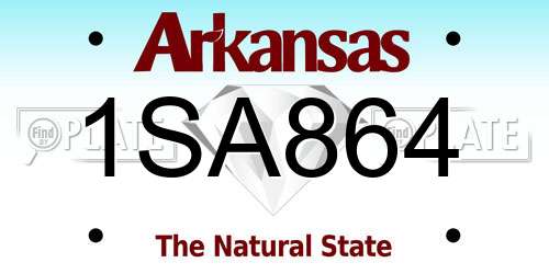1SA864 Arkansas License Plate