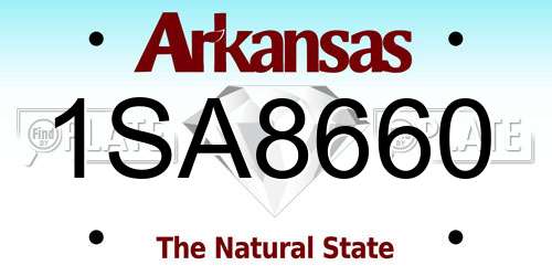 1SA8660 Arkansas License Plate