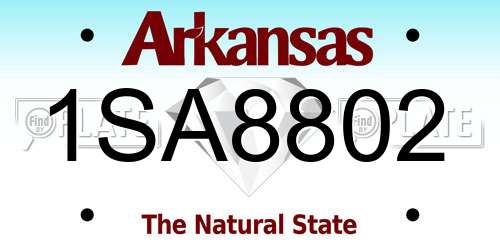1SA8802 Arkansas License Plate