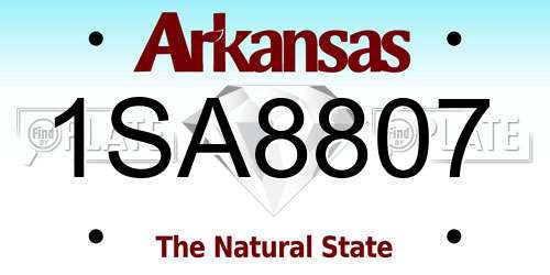 1SA8807 Arkansas License Plate