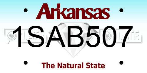 1SAB507 Arkansas License Plate