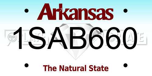 1SAB660 Arkansas License Plate
