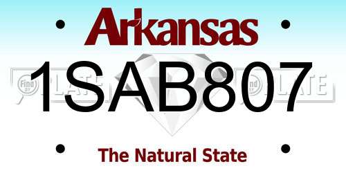 1SAB807 Arkansas License Plate