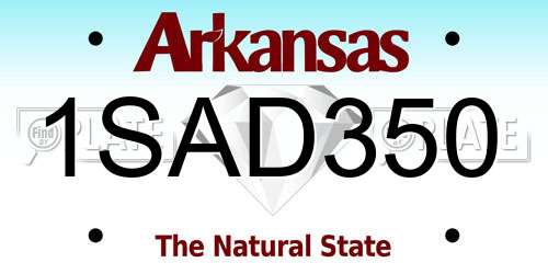 1SAD350 Arkansas License Plate