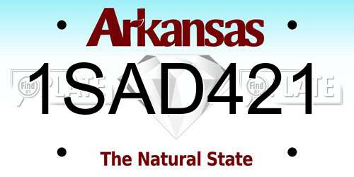 1SAD421 Arkansas License Plate