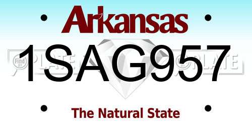 1SAG957 Arkansas License Plate