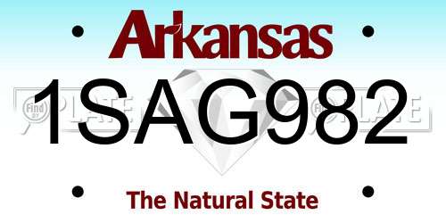 1SAG982 Arkansas License Plate