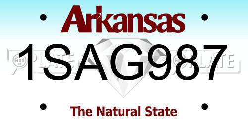 1SAG987 Arkansas License Plate