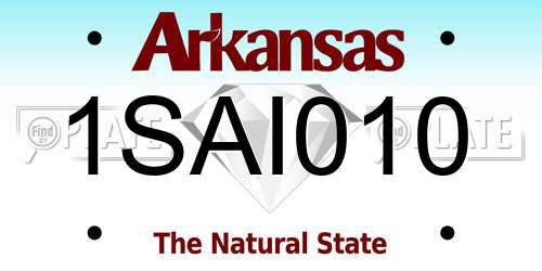 1SAI010 Arkansas License Plate