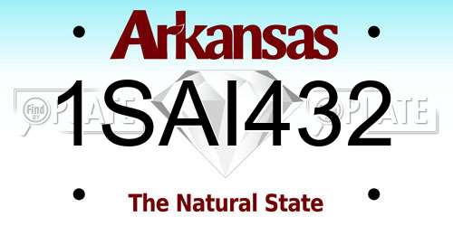 1SAI432 Arkansas License Plate