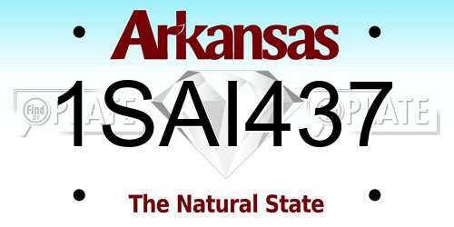 1SAI437 Arkansas License Plate