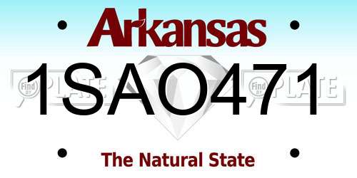 1SAO471 Arkansas License Plate