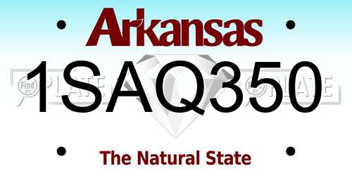 1SAQ350 Arkansas License Plate