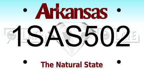 1SAS502 Arkansas License Plate