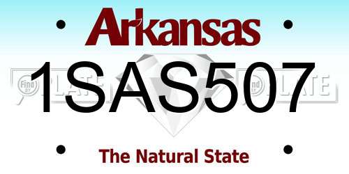 1SAS507 Arkansas License Plate