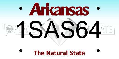 1SAS64 Arkansas License Plate