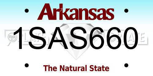 1SAS660 Arkansas License Plate